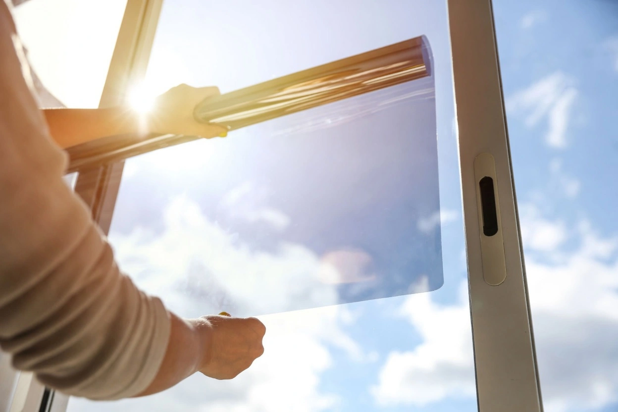 Ceramic window tint installation on an Albuquerque NM home